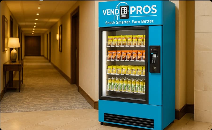 Vending machine in hotel hallway